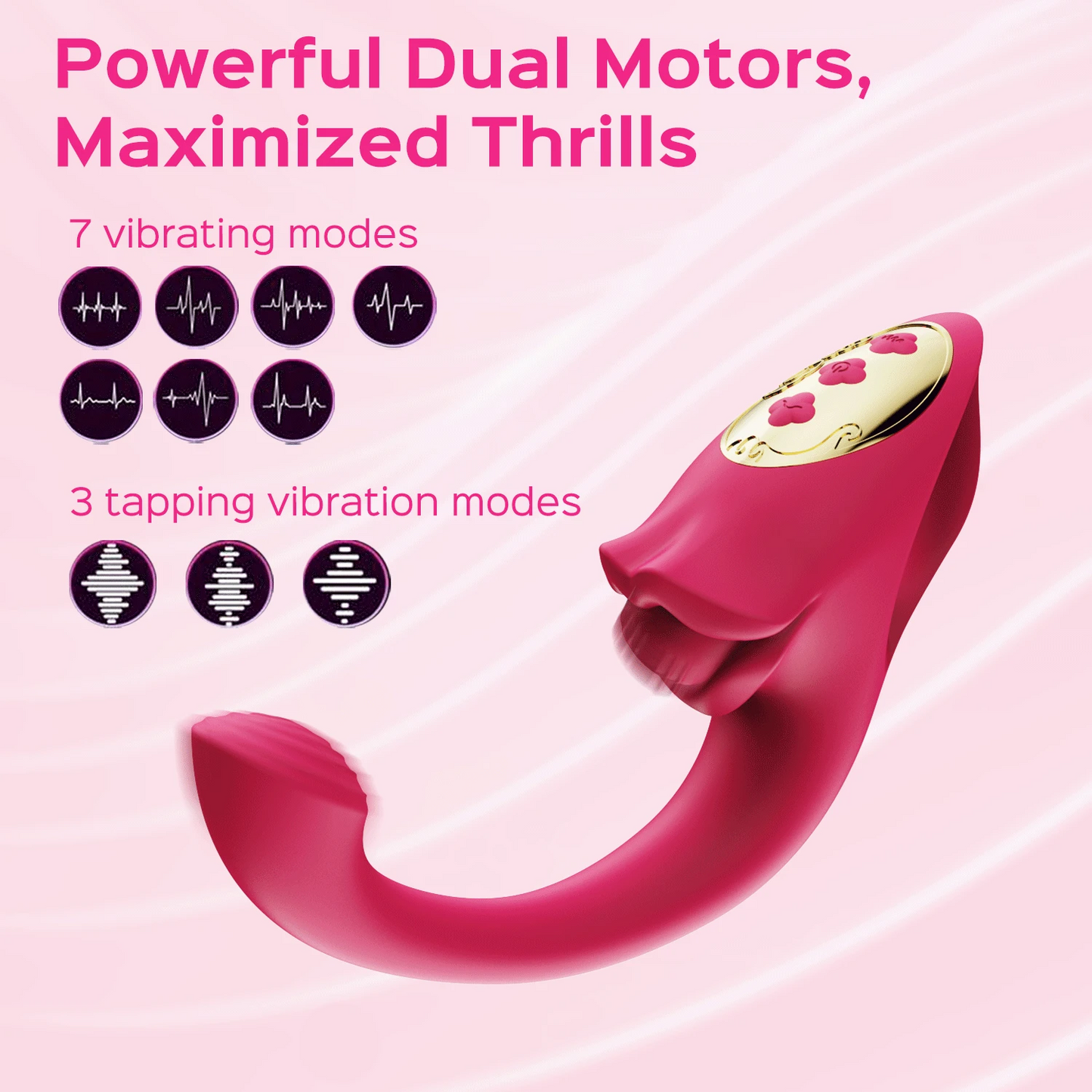 Curved G-Spot Vibrator & Mouth Tapping Clitoral Stimulator