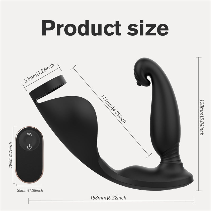 Remote Control Cock Ring Butt Plug Prostate Massager