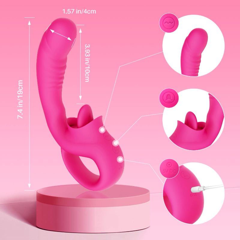 2 In 1 Clitoral Licking Vibrating Stimulator