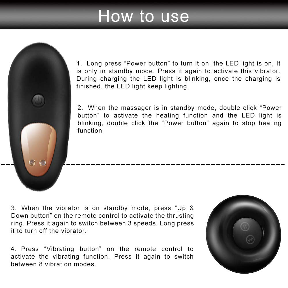 Vibrating Move Ring Prostate Massager Anal Plug.