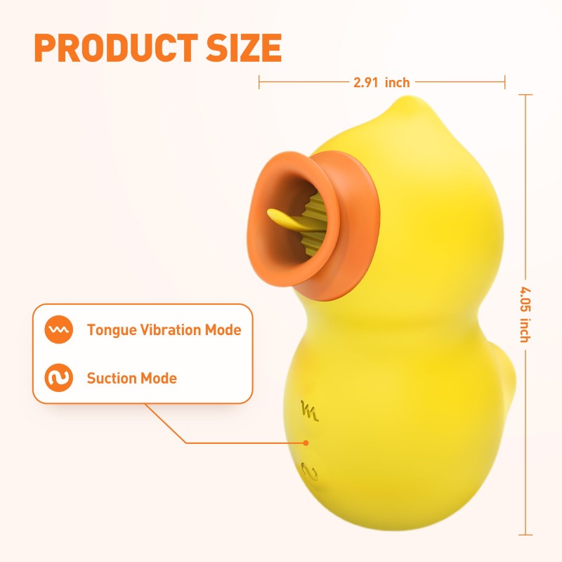 Tongue Licking Sucking Rubber Duck Vibrator