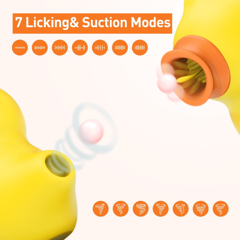 Tongue Licking Sucking Rubber Duck Vibrator