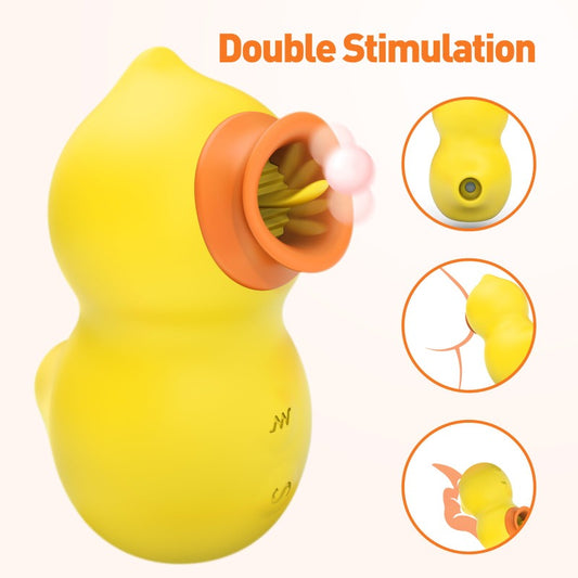 Tongue Licking Sucking Rubber Duck Vibrator