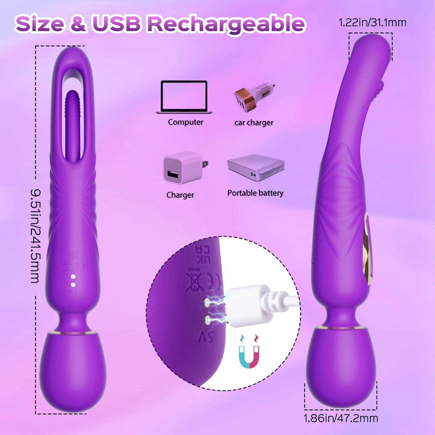 Vibrating Massage Wand & G-spot Tapping Stimulator