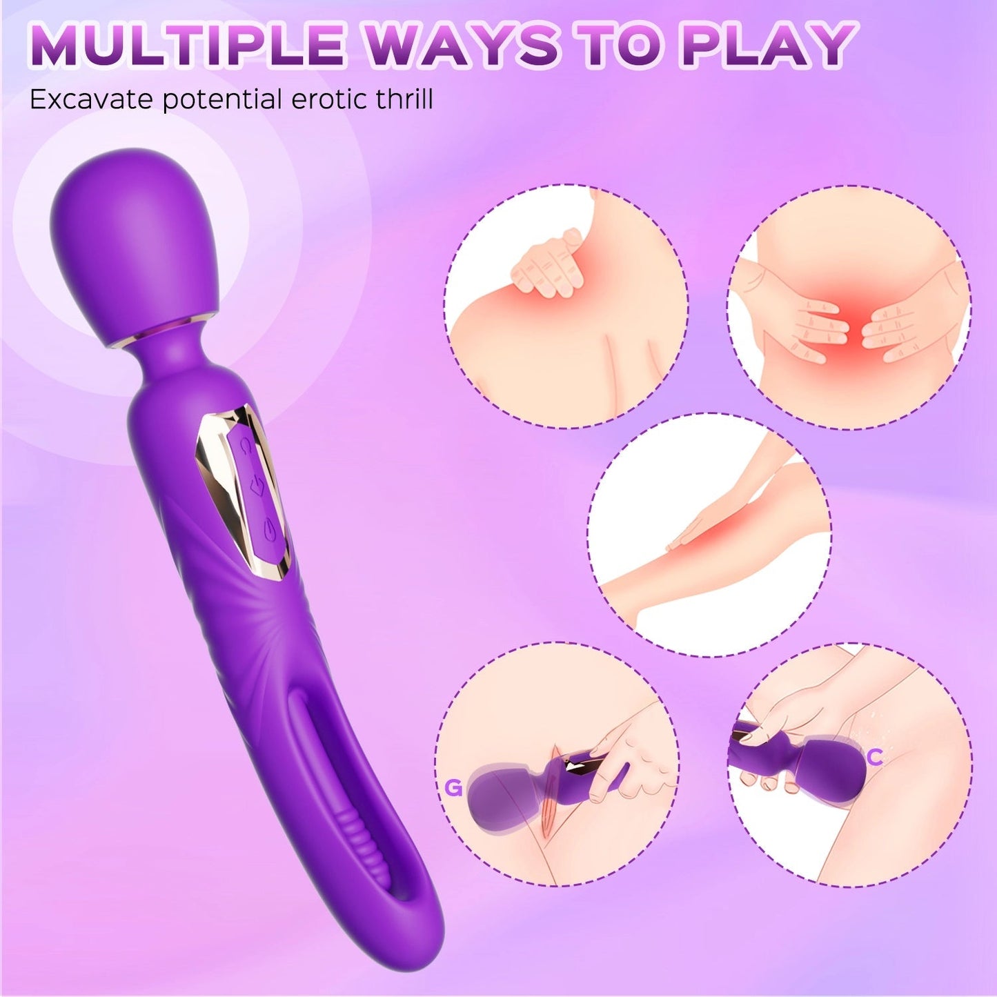 Vibrating Massage Wand & G-spot Tapping Stimulator