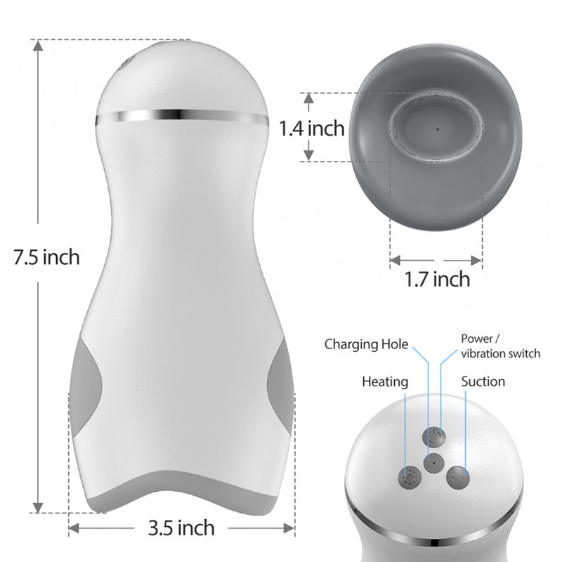 9 Vibrating 3 Sucking Heating Automatic Male Masturbation Cup.