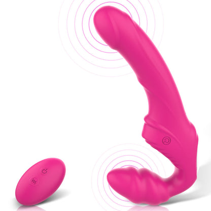 9 Vibrations Double-ended  Strapless Strap on Dildo Vibrator