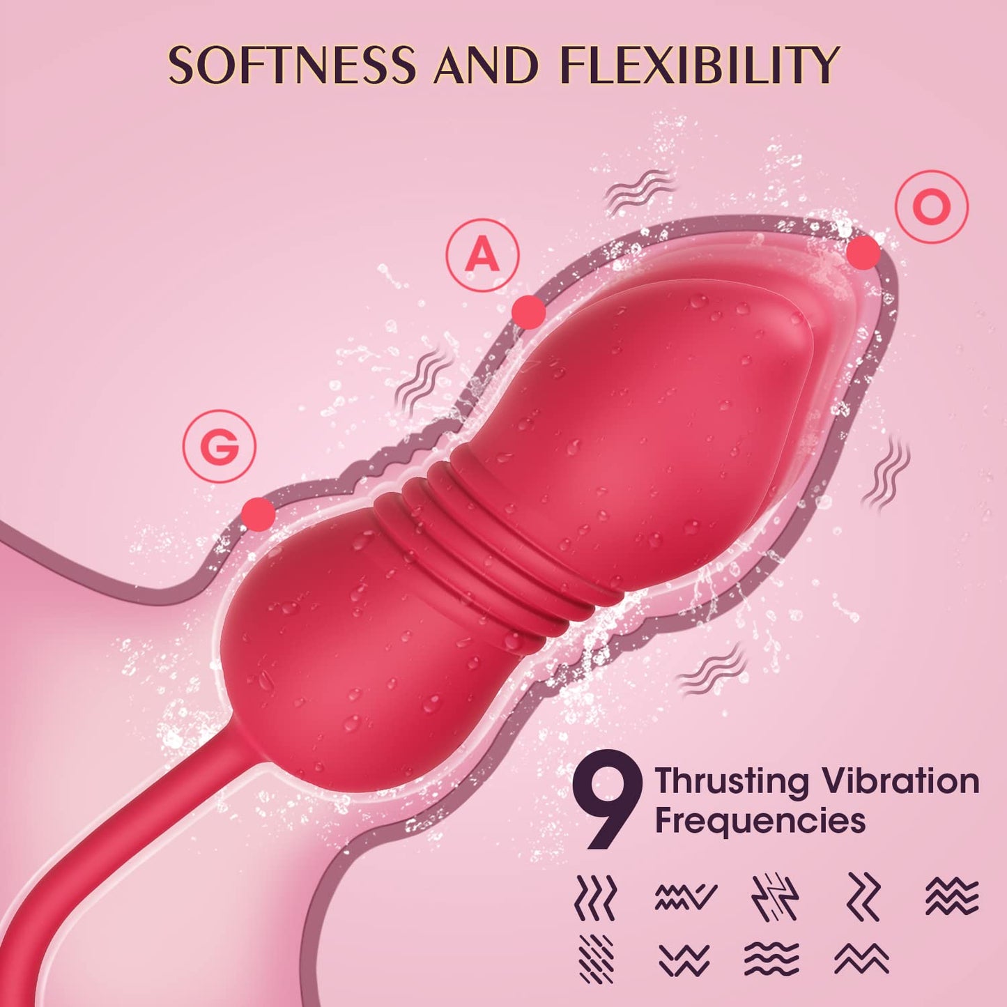 9 licking 9 thrusting 9 vibrating Rose Stimulator